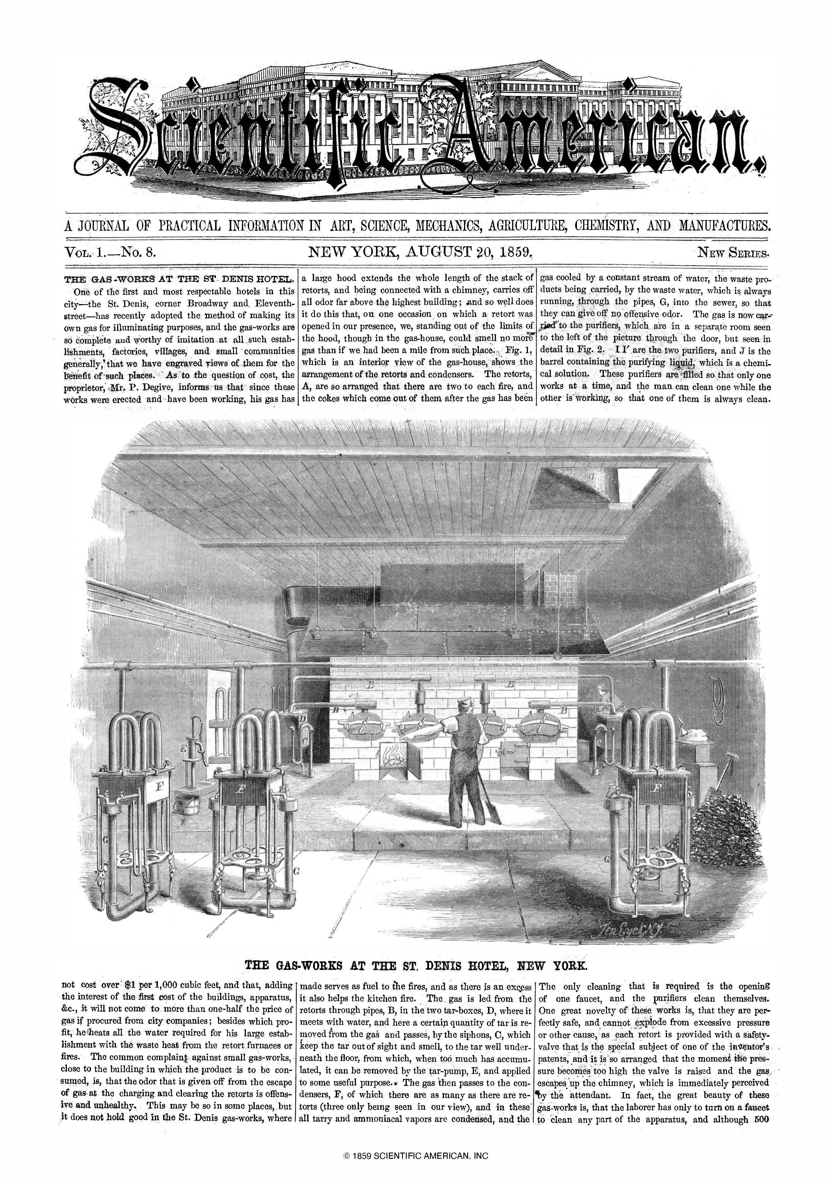 Scientific American Magazine Vol 1 Issue 8