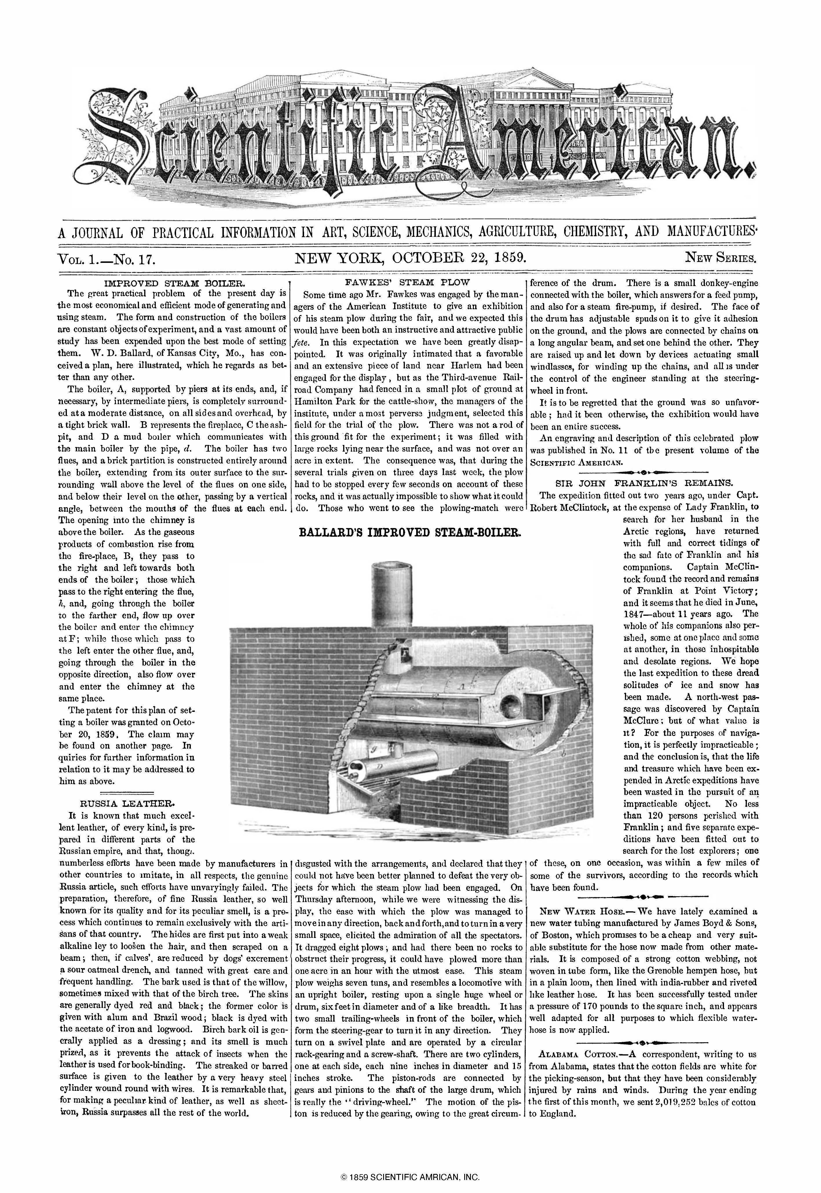 Scientific American Magazine Vol 1 Issue 17