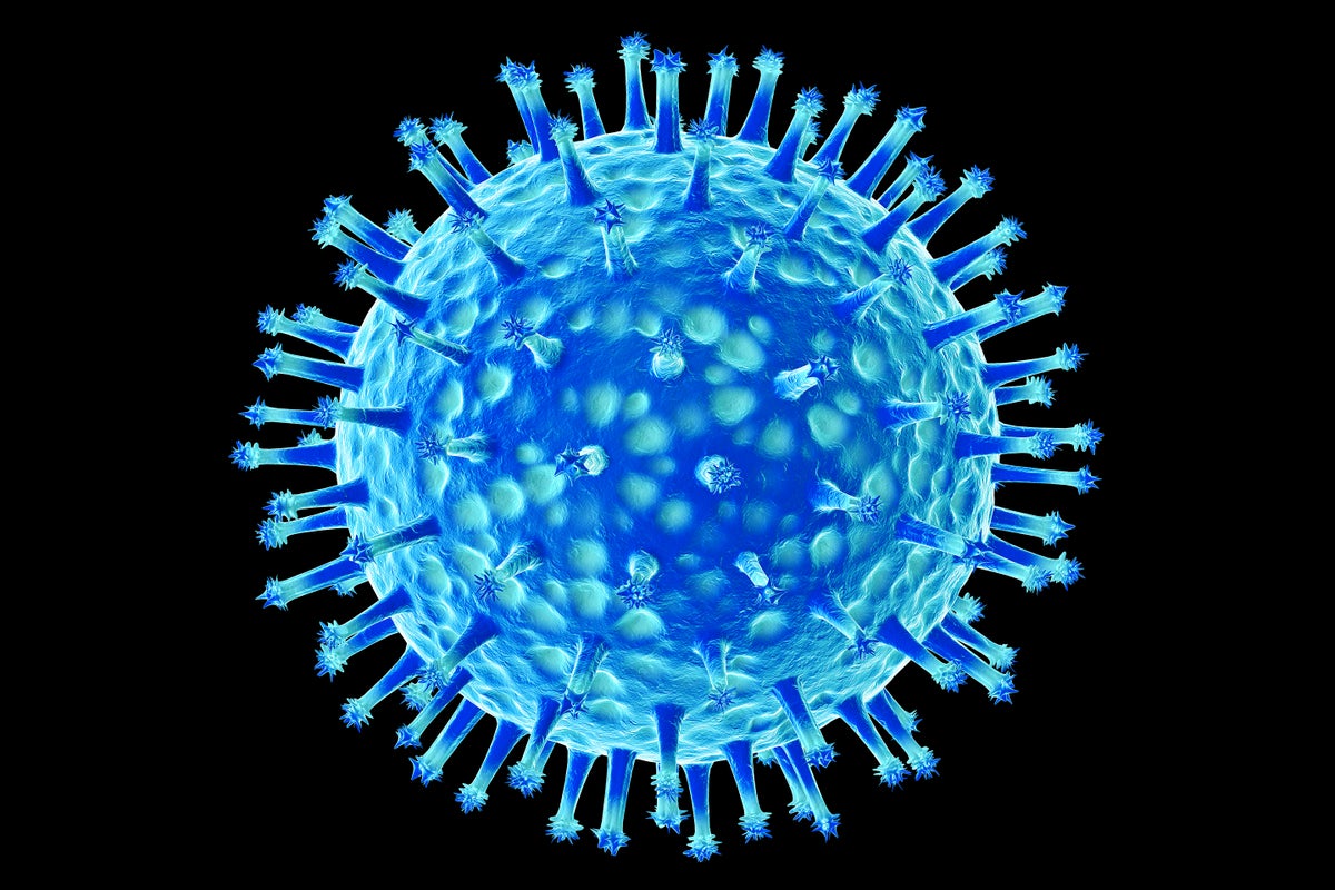 Digital illustration of avian flu virus