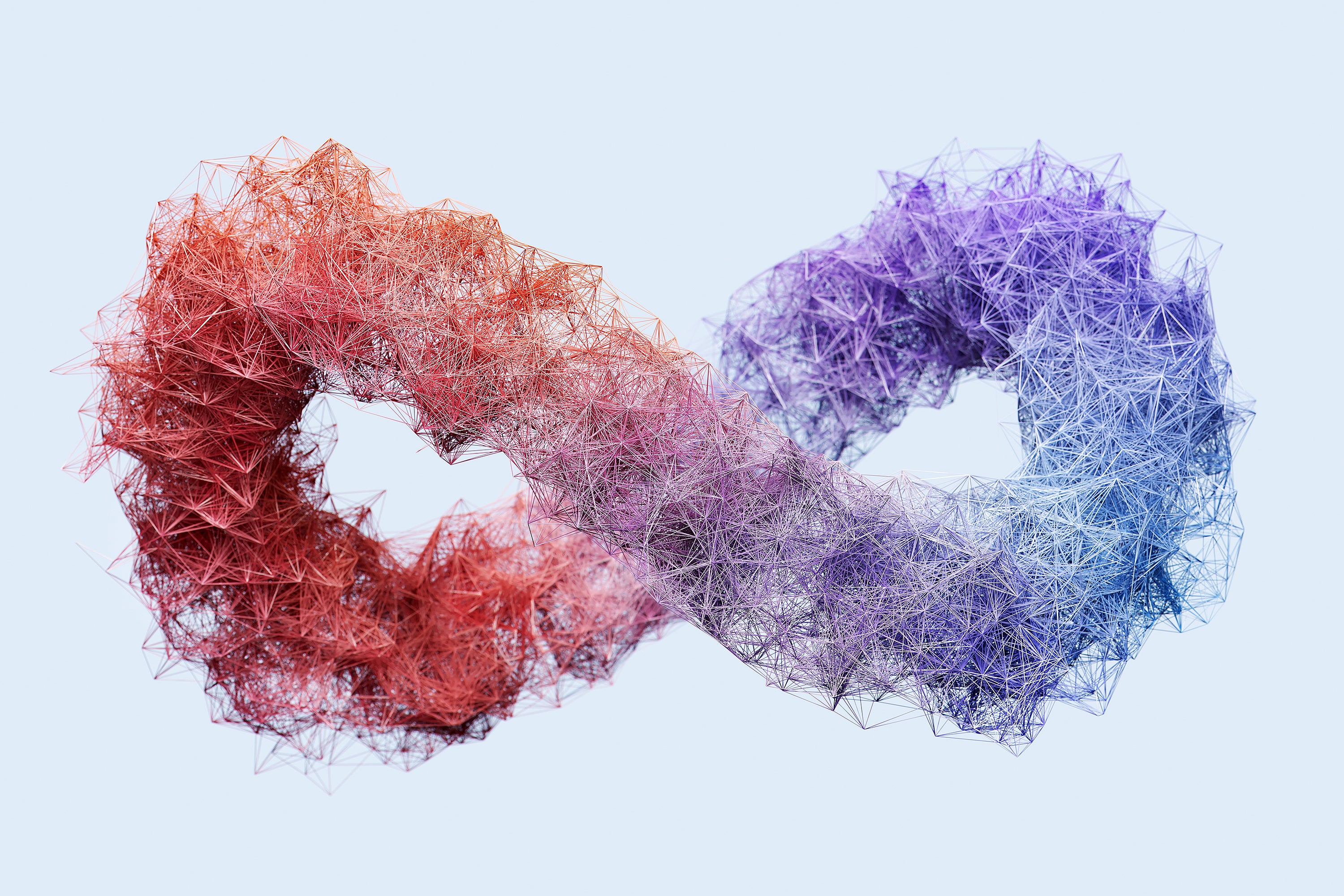 Digital generated image of multicolored infinity sign