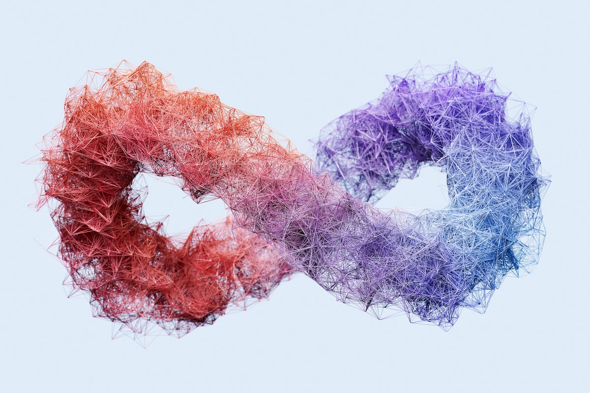 Digital generated image of multicolored infinity sign