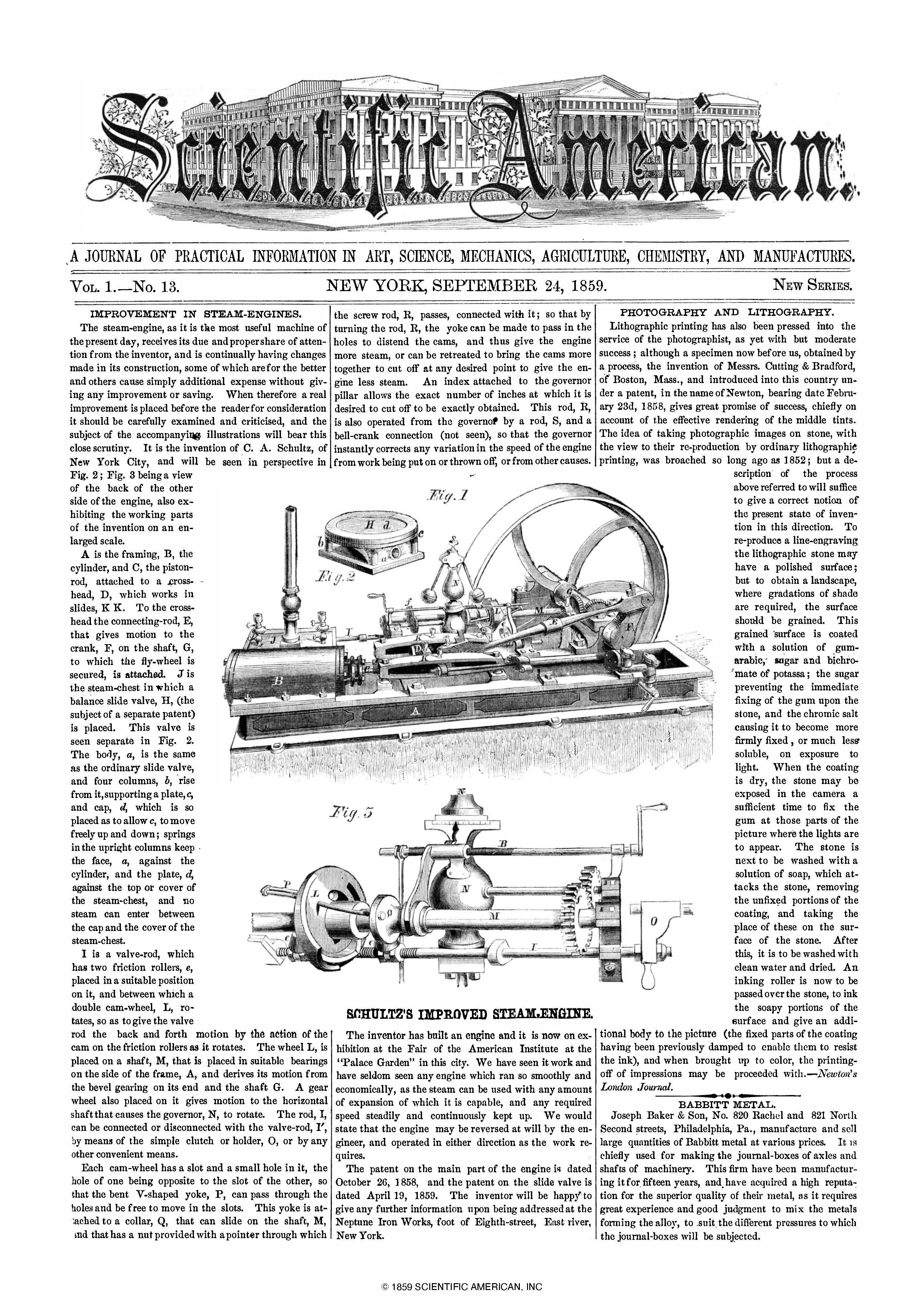 Scientific American Magazine Vol 1 Issue 13