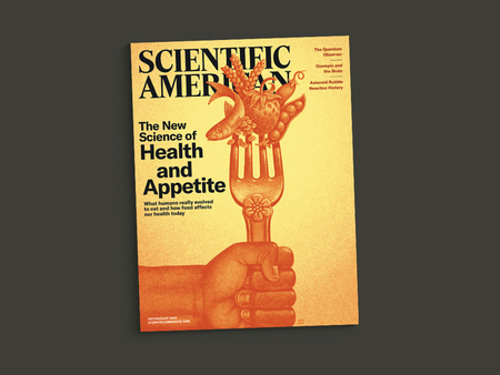 Cover of the July/August issue of Scientific American against a gray background.