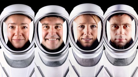 From left to right: NASA astronauts Jessica Meir and Jack Hathaway, European Space Agency astronaut Sophie Adenot and Roscosmos cosmonaut Andrey Fedyaev.