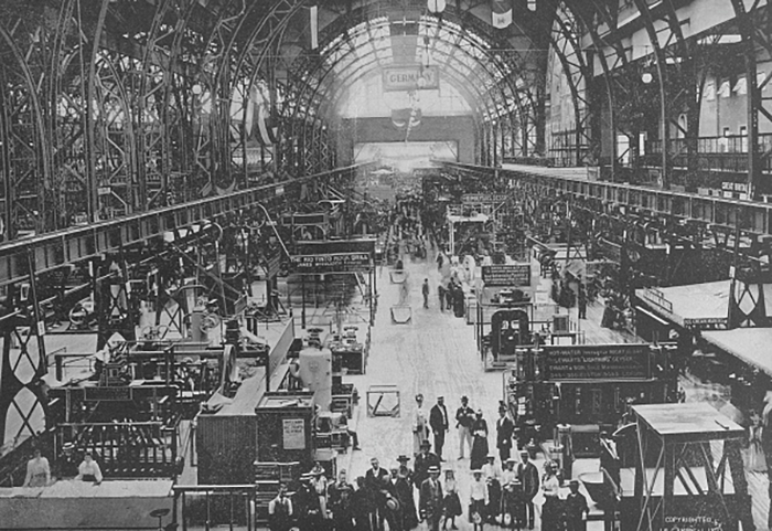 Historic image of inside a train station