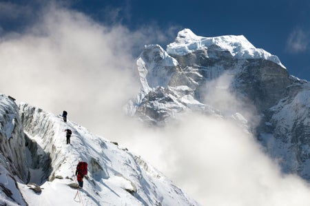 A group of climbers on Mount Everest.