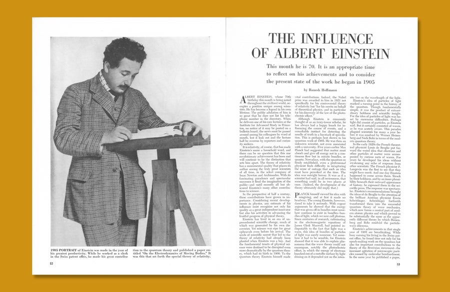 Uma imagem de um artigo da Scientific American sobre Albert Einstein