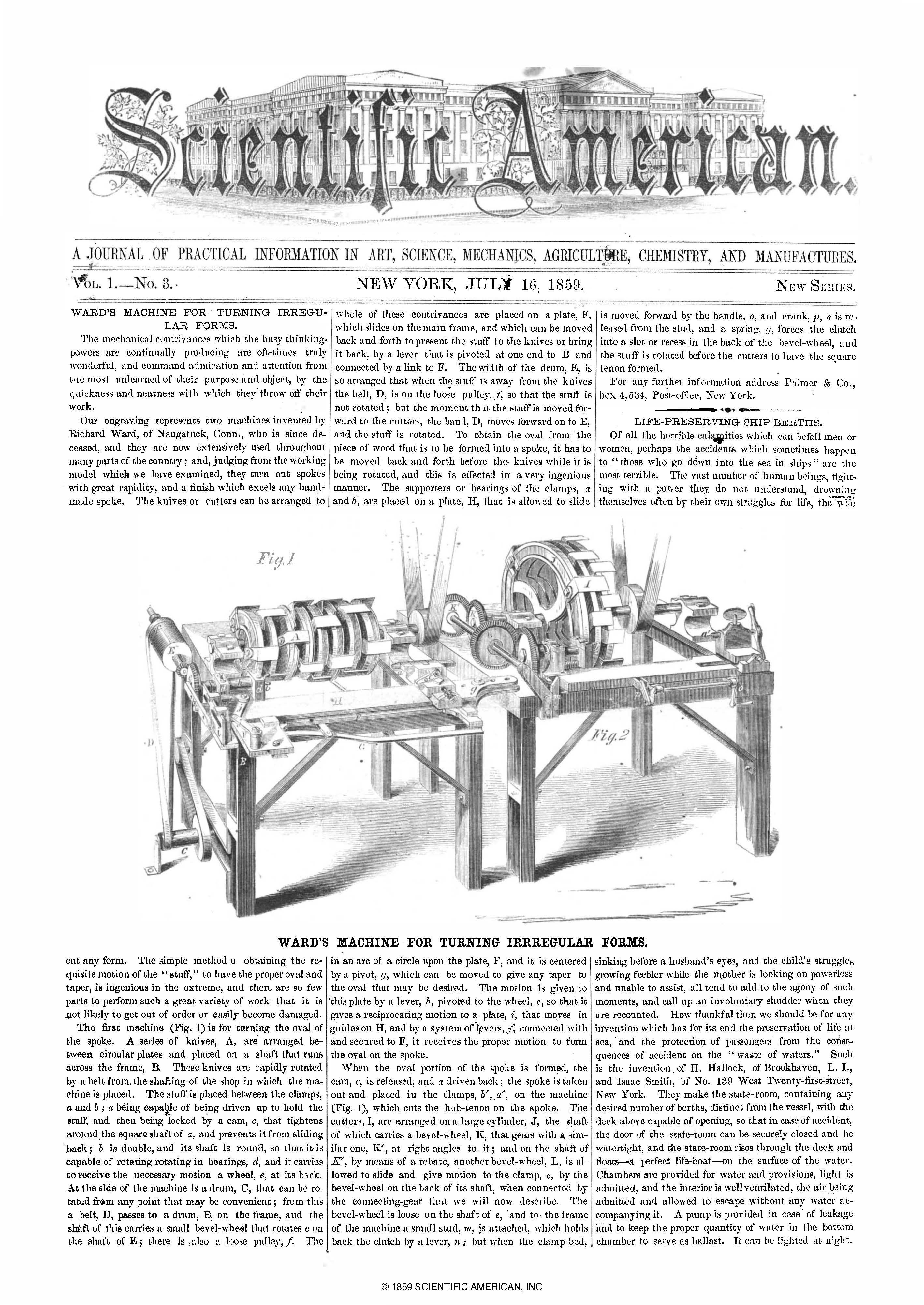 Scientific American Magazine Vol 1 Issue 3
