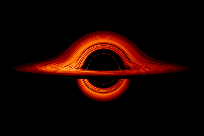 Visualization of a simulated black hole and its accretion disk