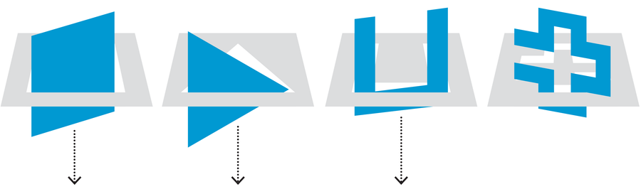 Graphic shows how the first three shapes can fit through a slightly smaller hole of the same shape, but the fourth shape cannot.