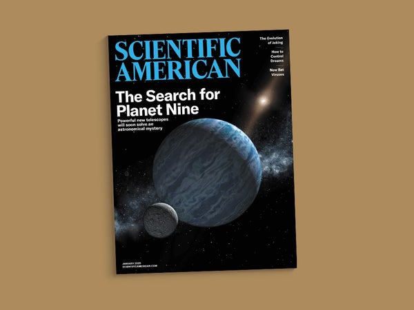 Cover of the January 2025 issue of Scientific American against a brown background