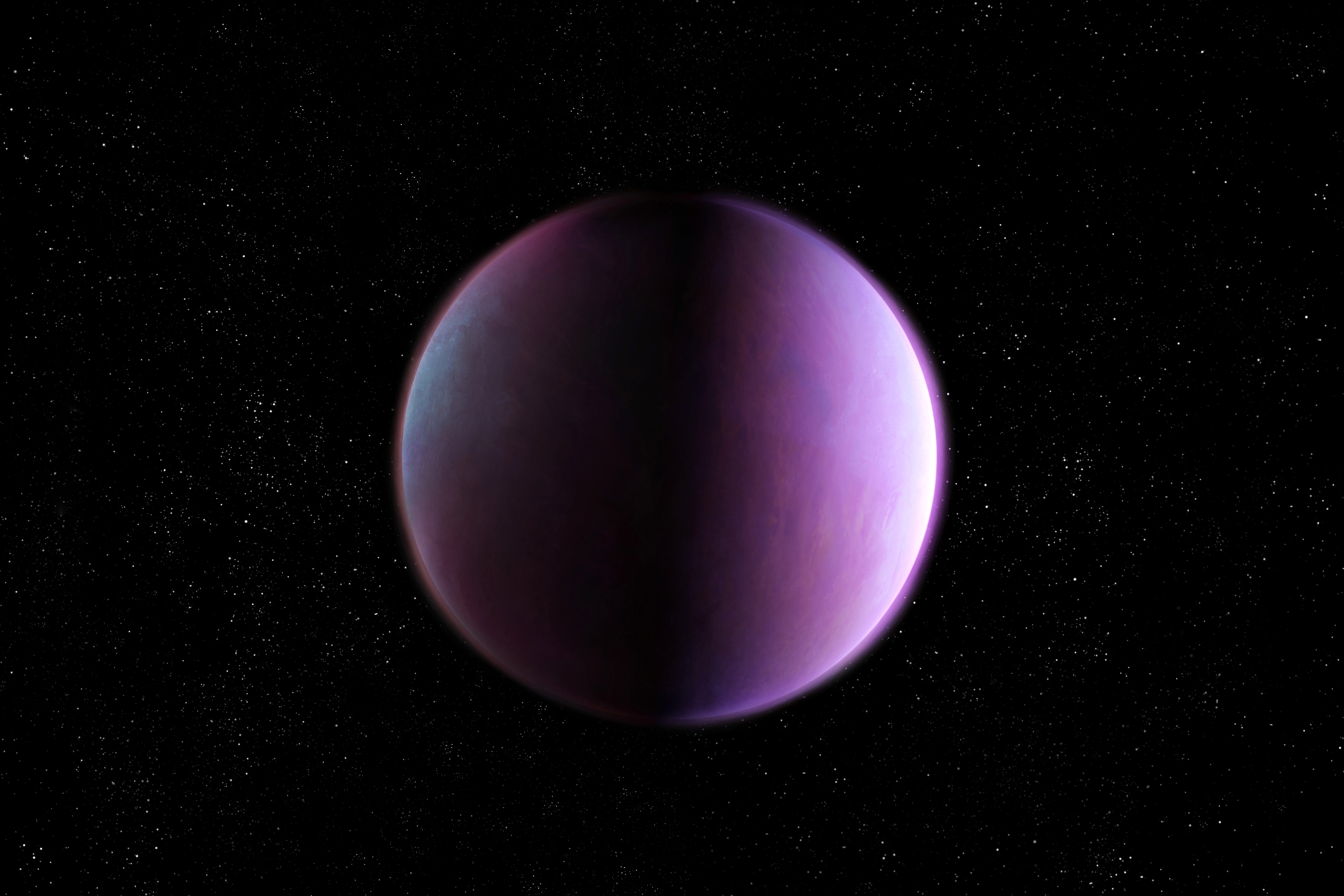 Bright purple planet from another solar system.