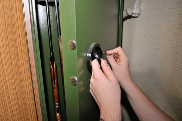 Juvenile opening a gun safe