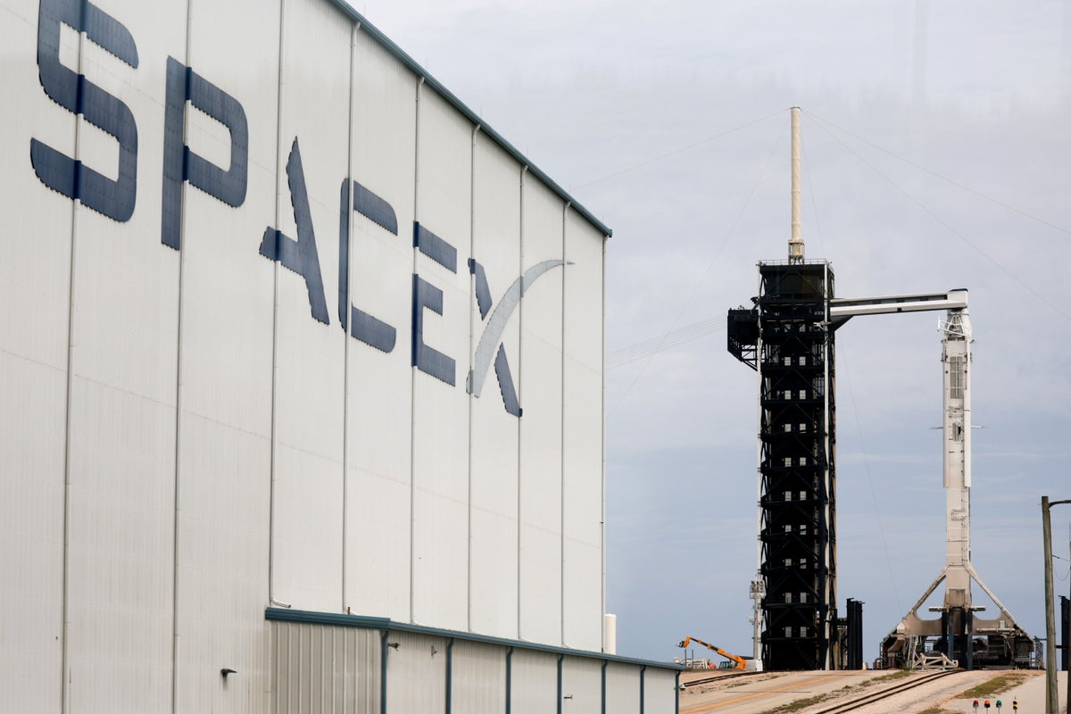 SpaceX's Polaris Dawn Falcon 9 rocket sits on Launch Complex 39A at NASA's Kennedy Space Center