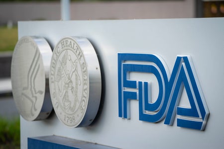 A sign for the Food and Drug Administration is seen outside of the agency’s headquarters