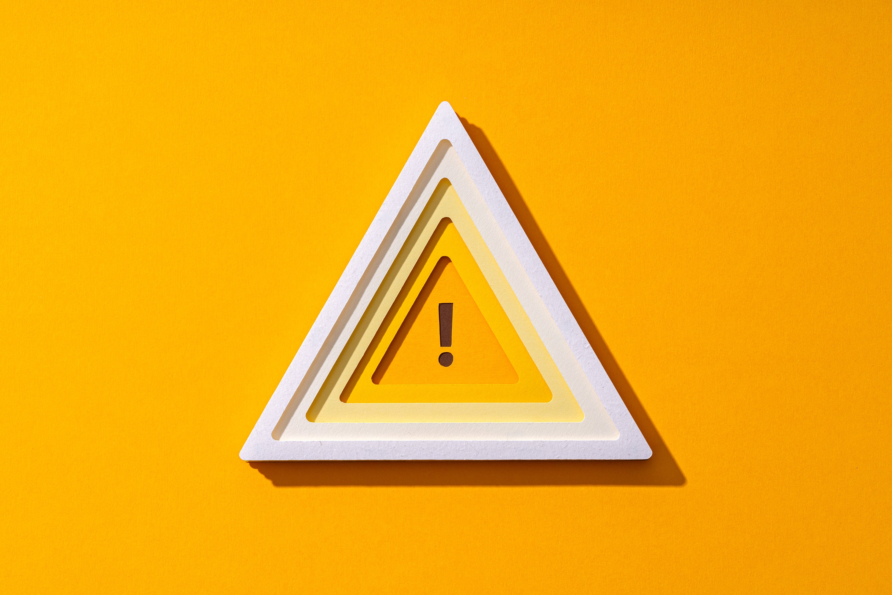 Yellow Warning Sign, Paper Craft