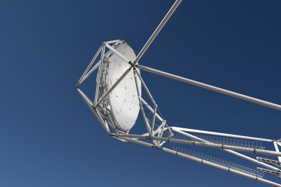 Close up view of telescope antenna.