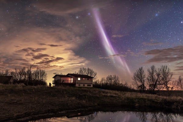 Light line during a night sky