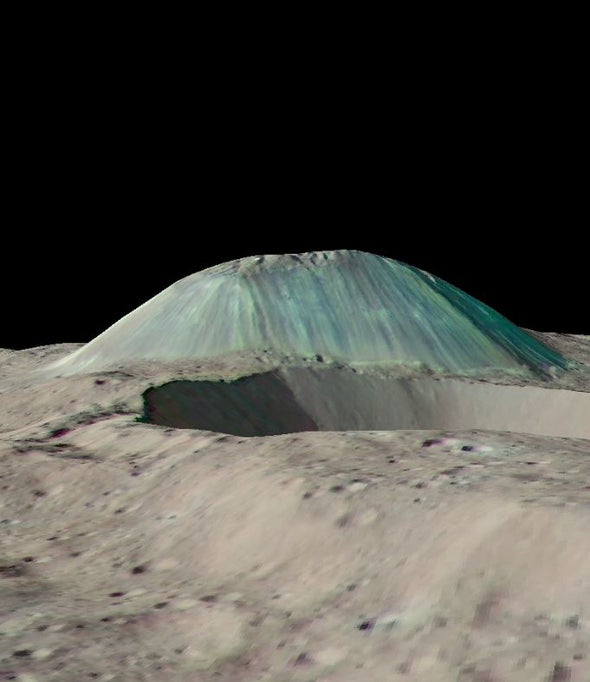 La sonda Dawn detecta un volcán de hielo y agua en el planeta enano Ceres