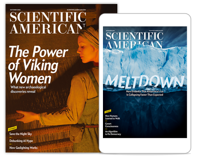 Scientific American paper issue and on tablet