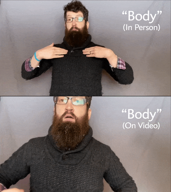 In person vs Zoom full body comparison