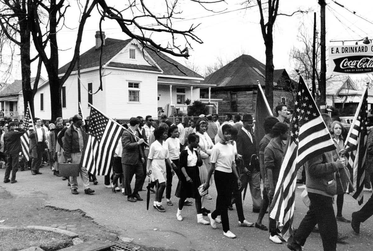 VOTING RIGHTS activists march 54 miles from Selma to Montgomery in 1965
