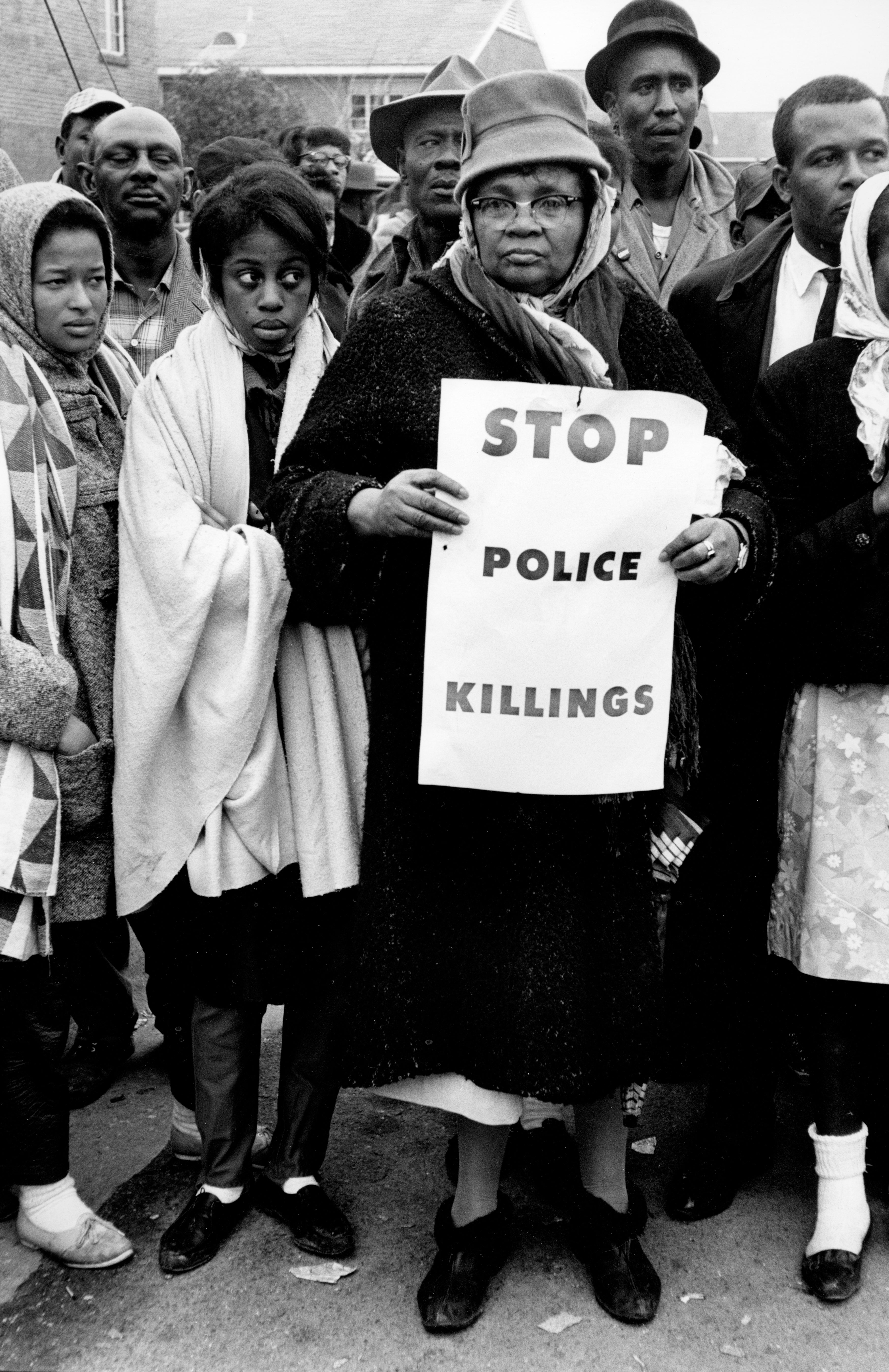 POSTER at a Selma-to-Montgomery march in 1965 protested the killings of Black people by police.