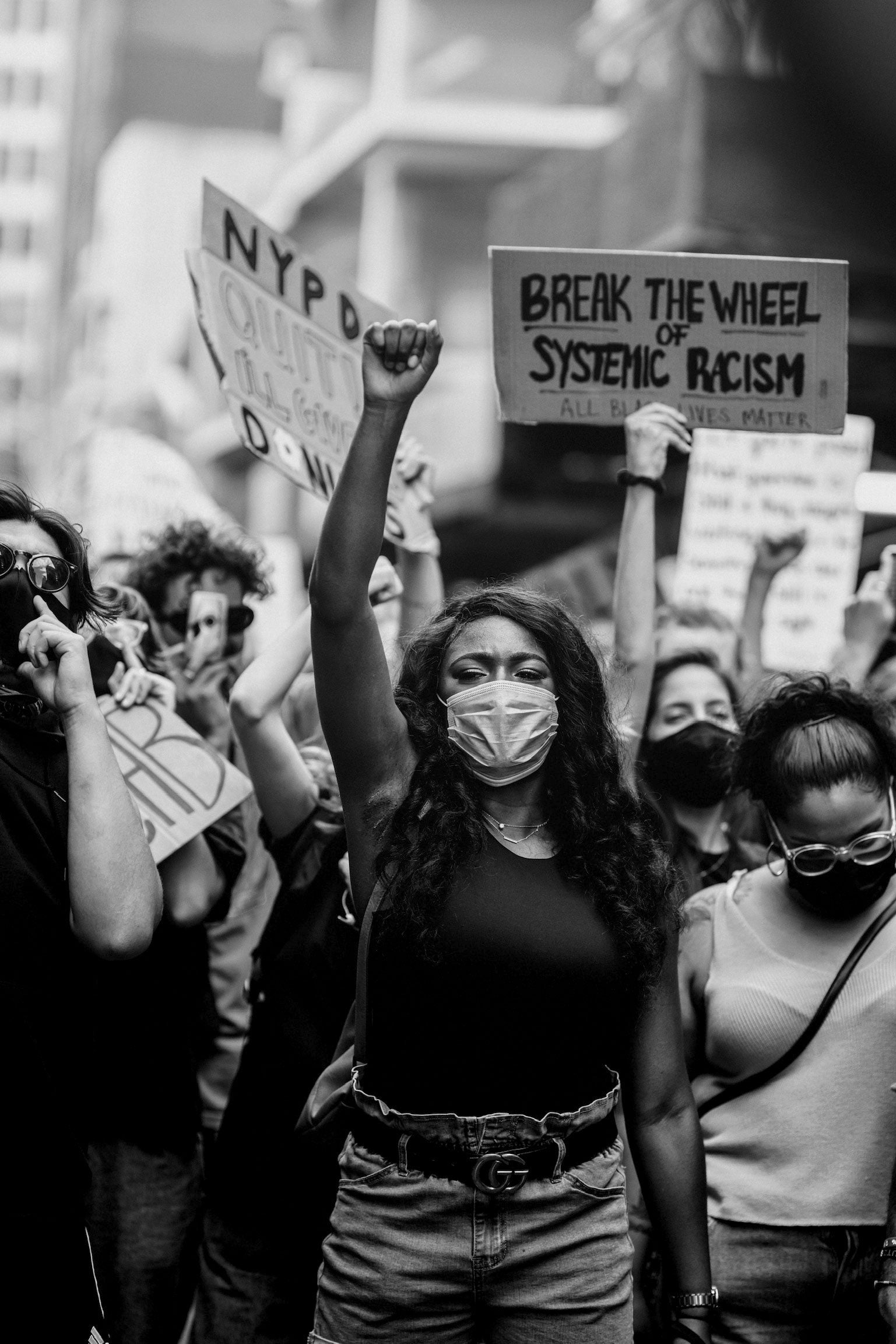 Protesters in NYC after the murder of George Floyd in May 2020