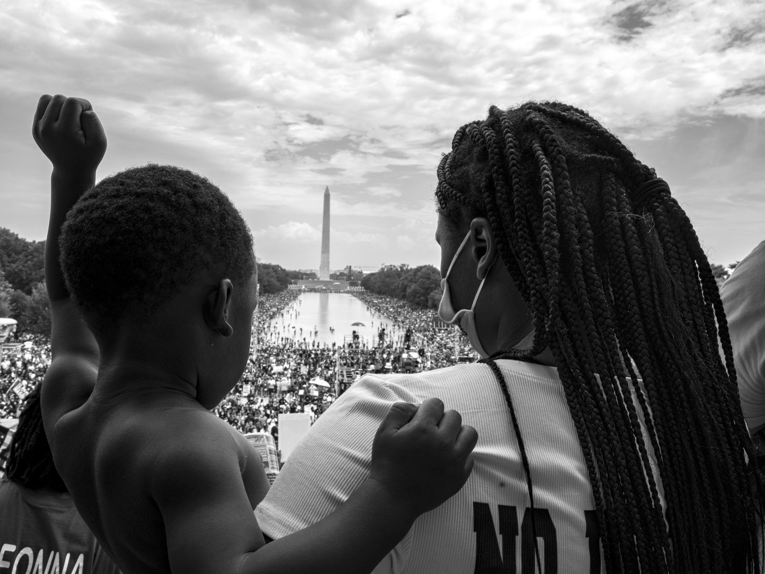 Protest at the National Mall in August, 2020, on the 57th anniversary of the March on Washington led by Martin Luther King