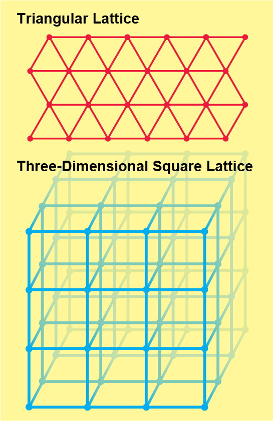 Static triangular lattice and a three-dimensional square lattice.