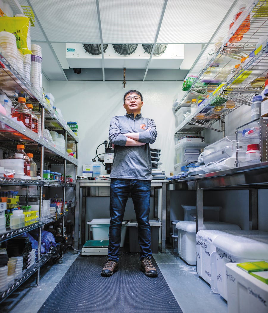 Longxing Cao in a lab.