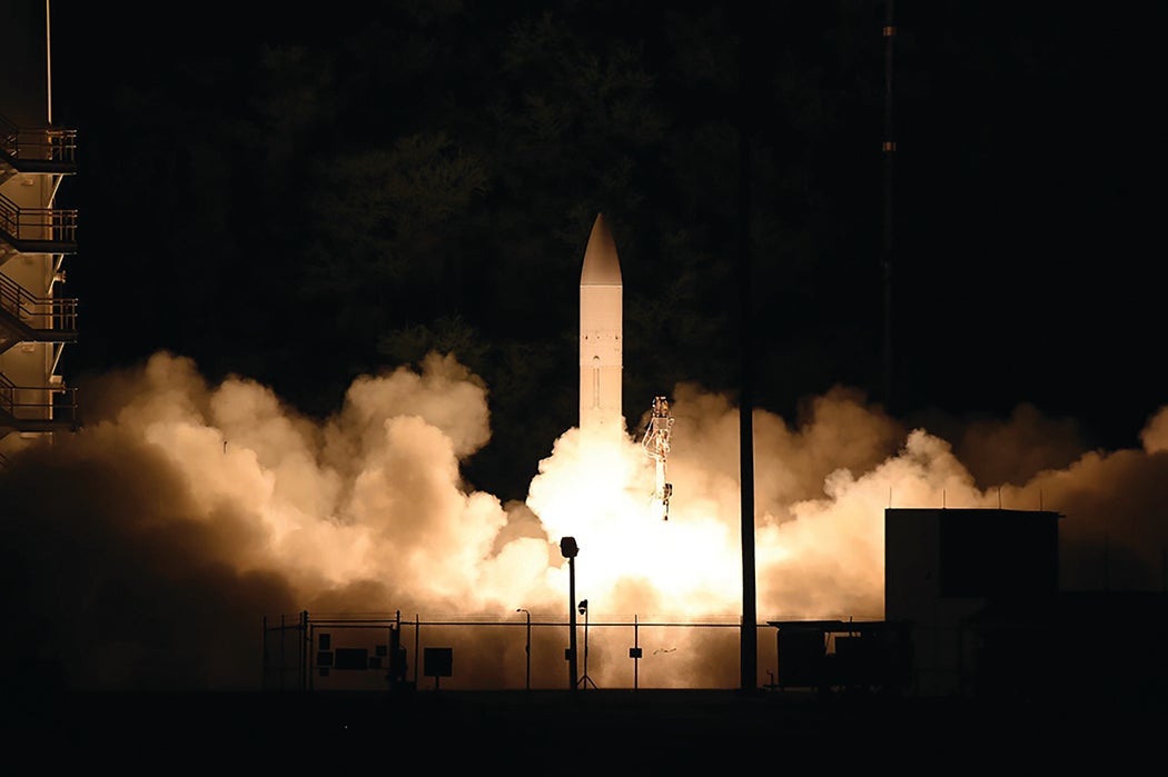 A rocket booster launches a hypersonic glider.