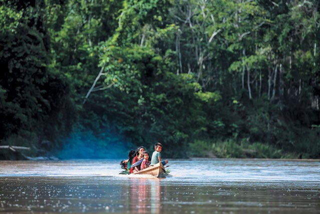 Several people on a boat.