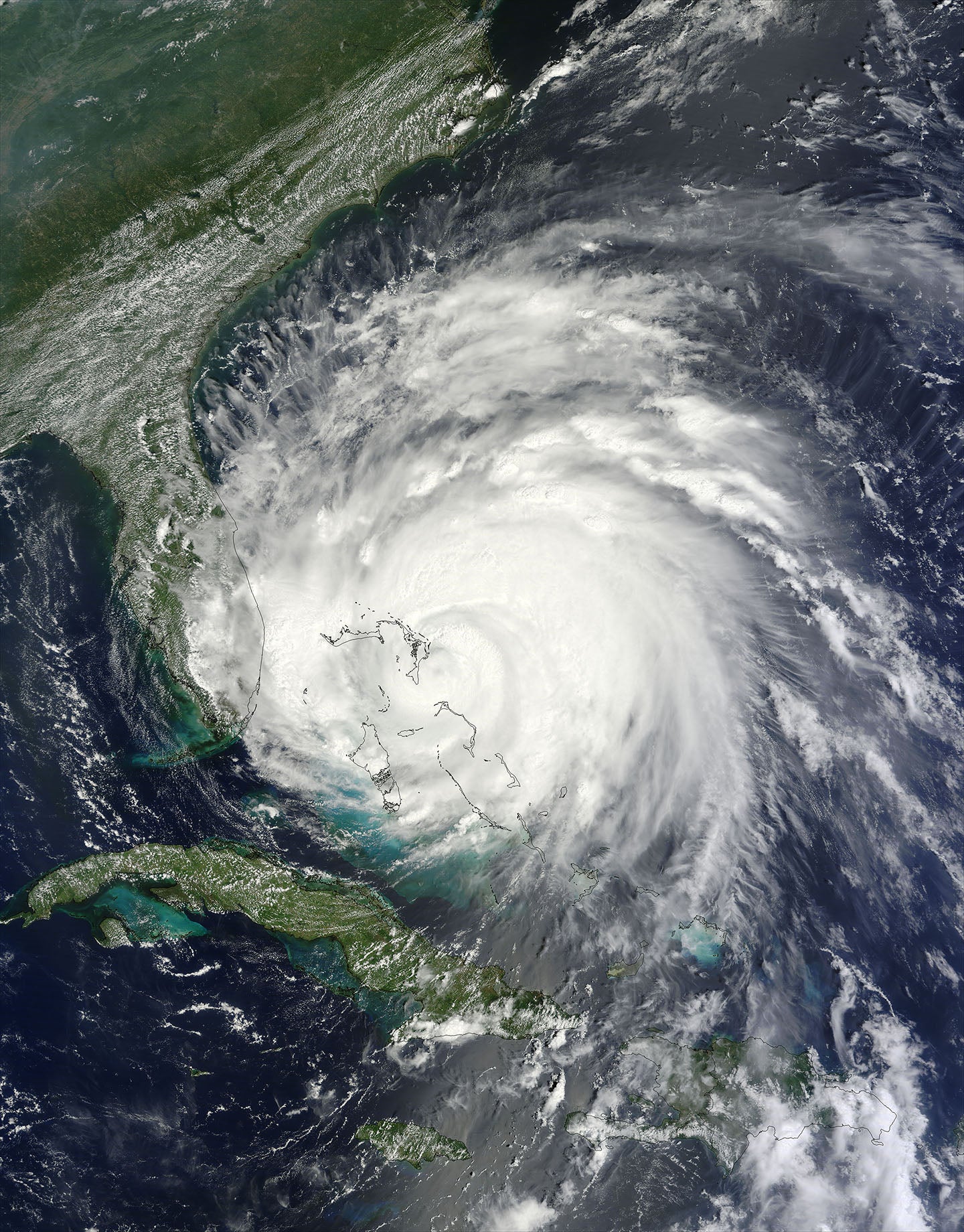 Hurricane Irene moving over the Bahamas in 2011. 