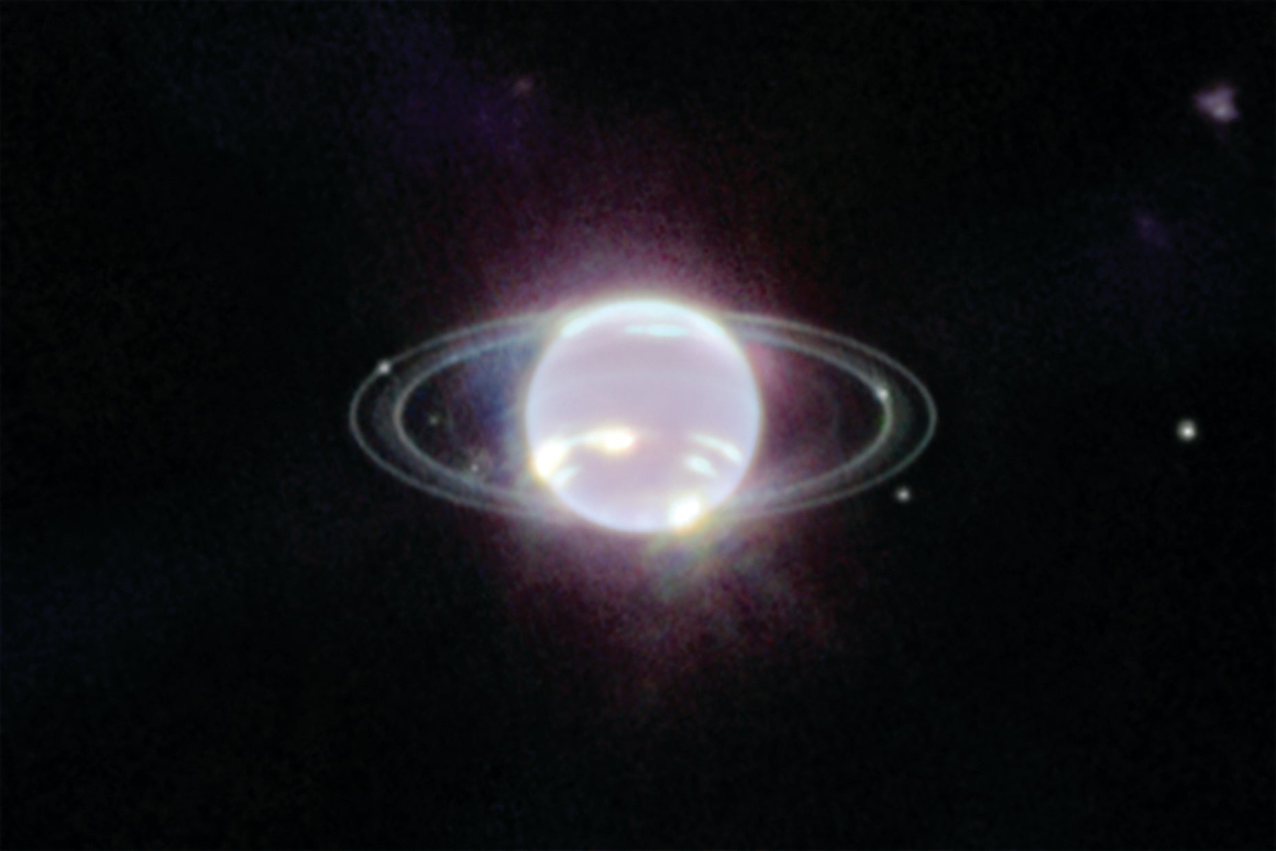 Neptune's rings in infrared.