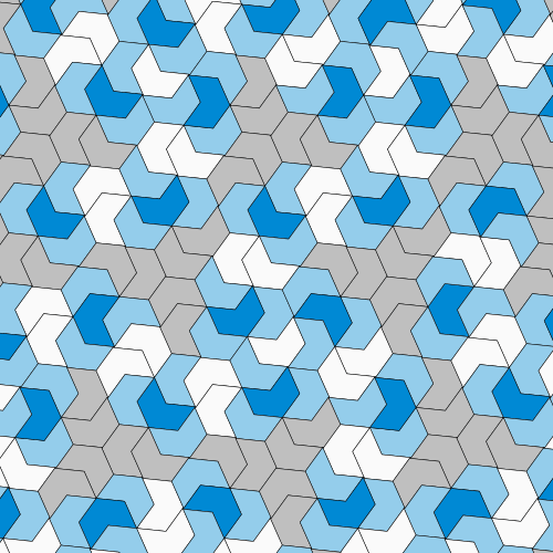 A moving gif that alternates smoothly between three different tiling shapes.