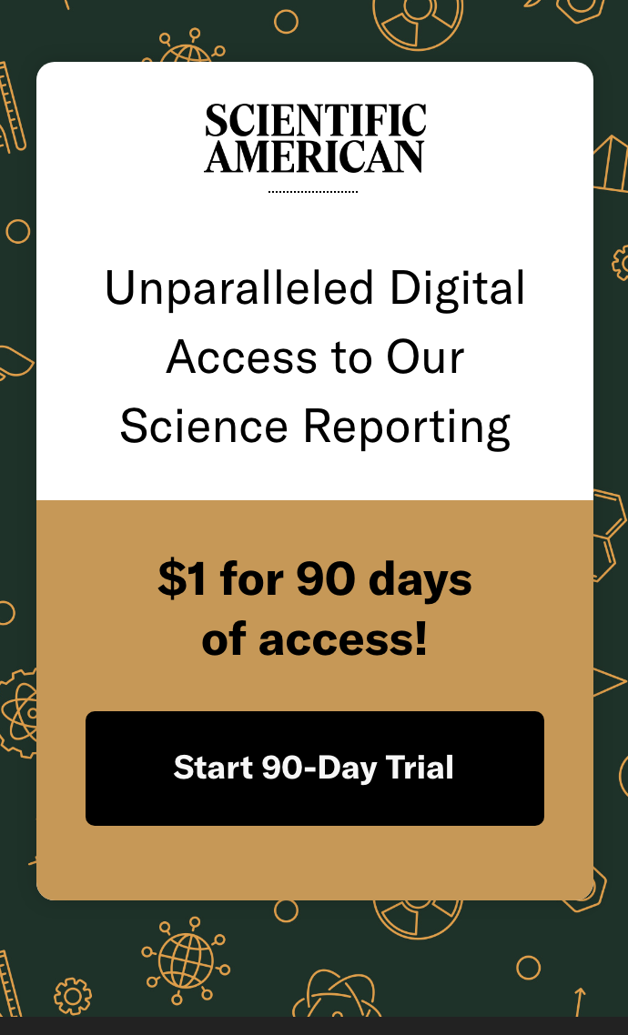 Scientific American 90 days for $1