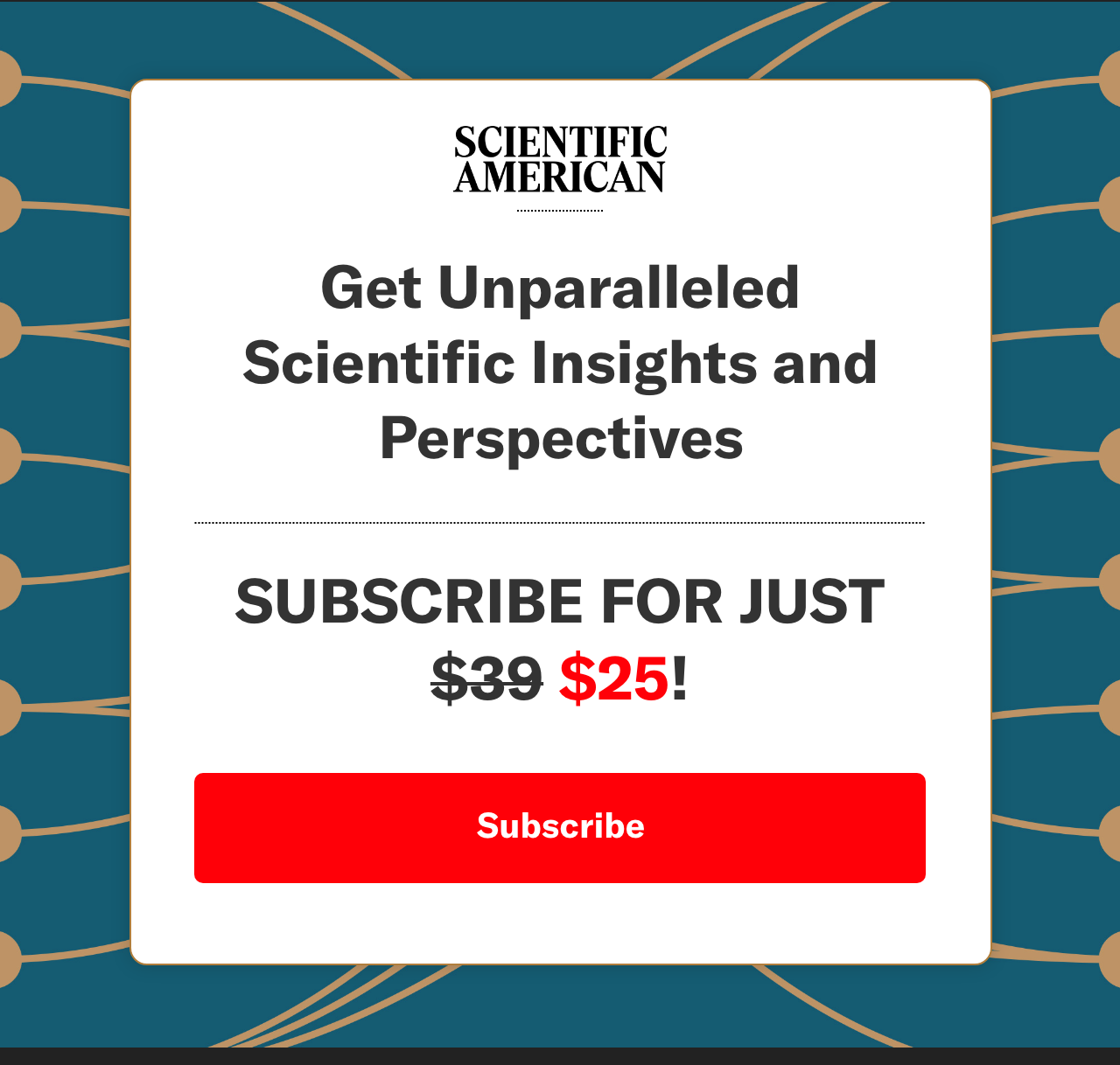 Scientific American 90 days for $1. Subscribe Now