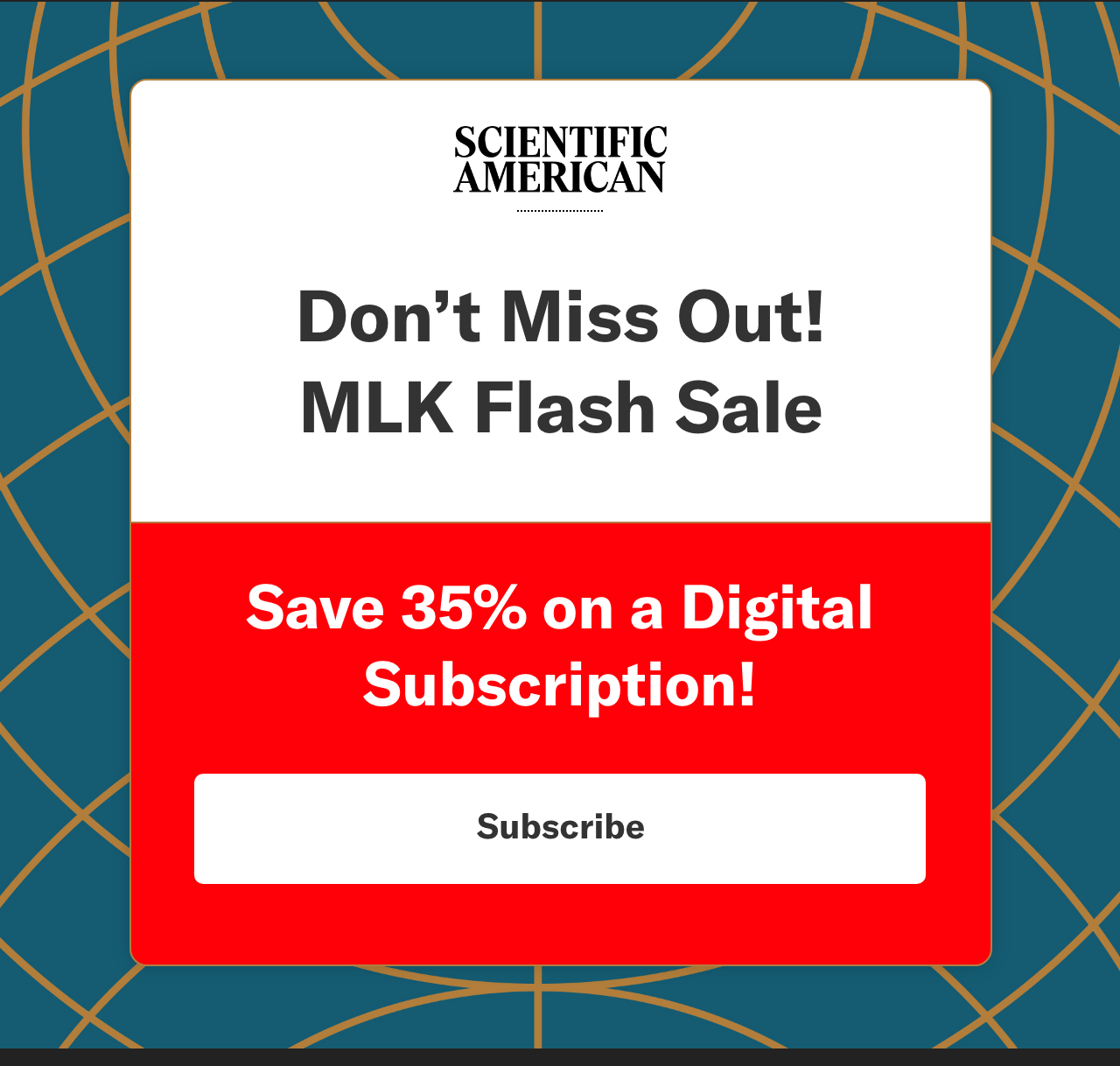 Scientific American 90 days for $1. Subscribe Now