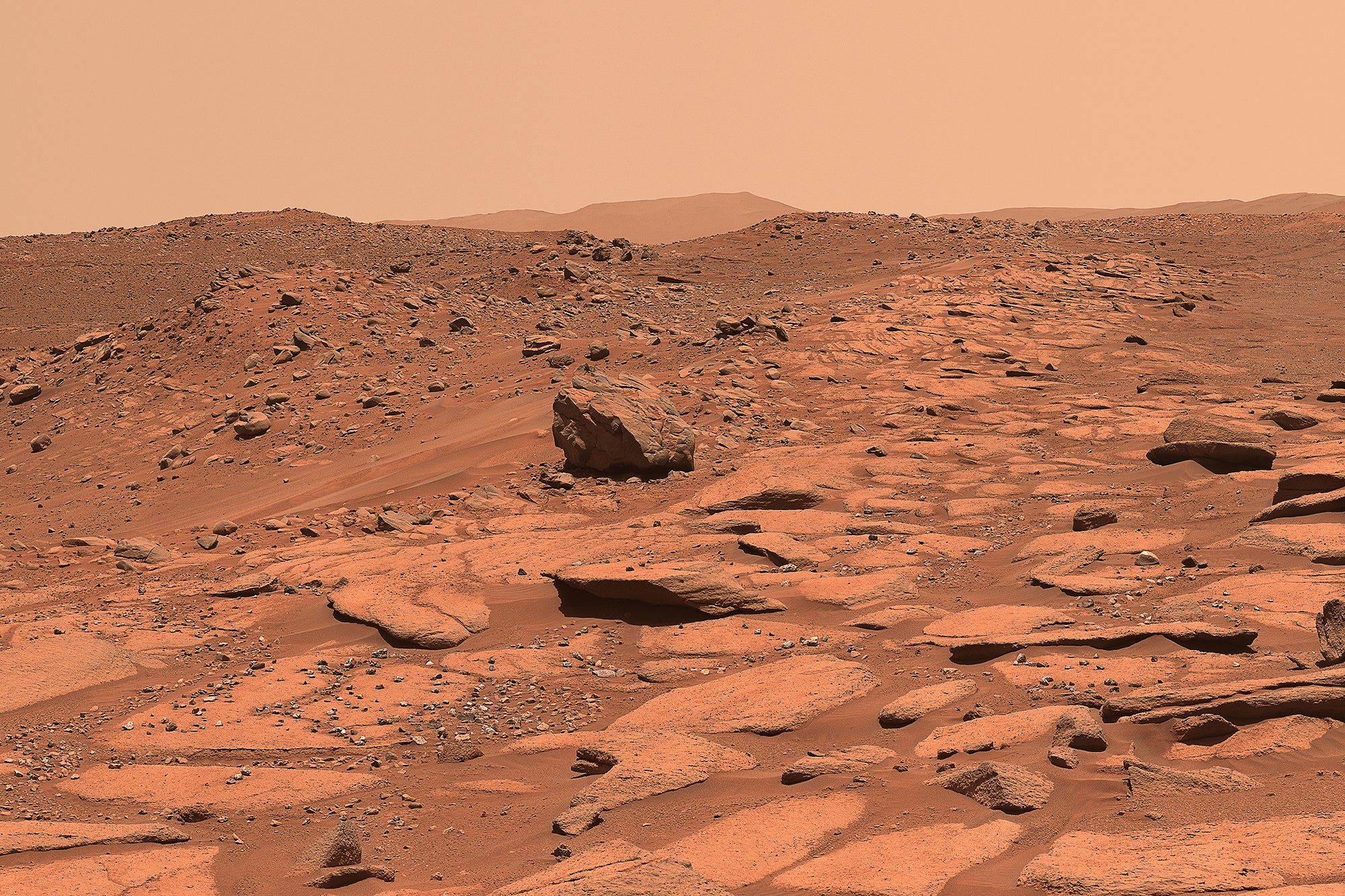 화성의 에코 크릭(Echo Creek) 암석 노두.