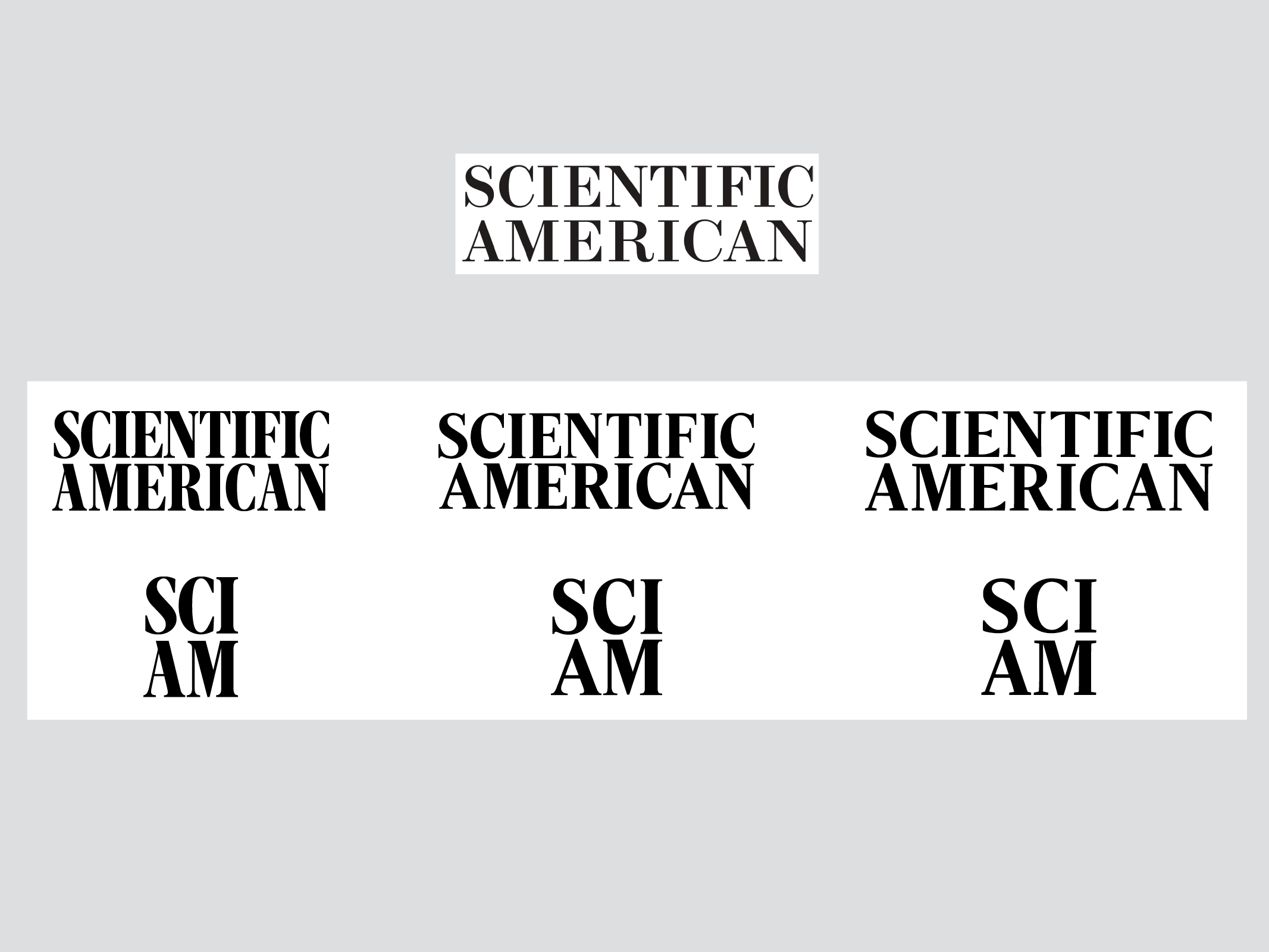 Seven different Scientific American logos