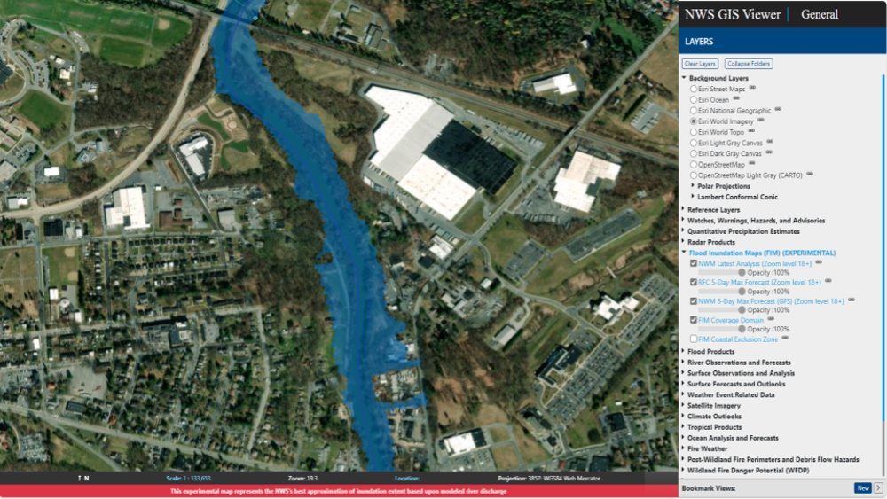 NWS’s new experimental flood inundation map