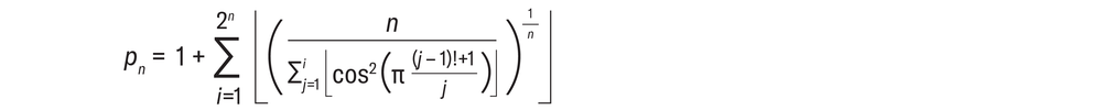 The formula for calculating prime numbers