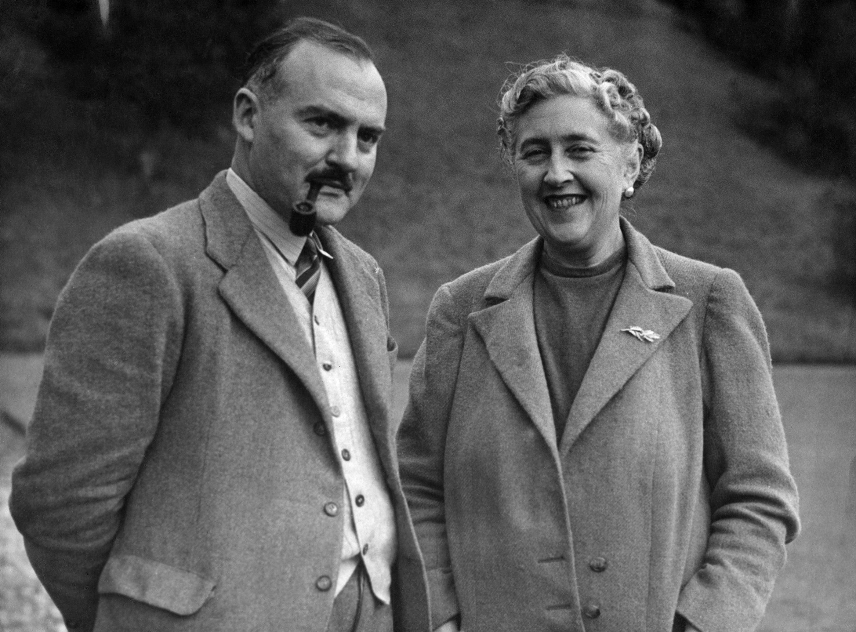 Writer Agatha Christie and her second husband, Max E. L. Mallowan, pose in ...