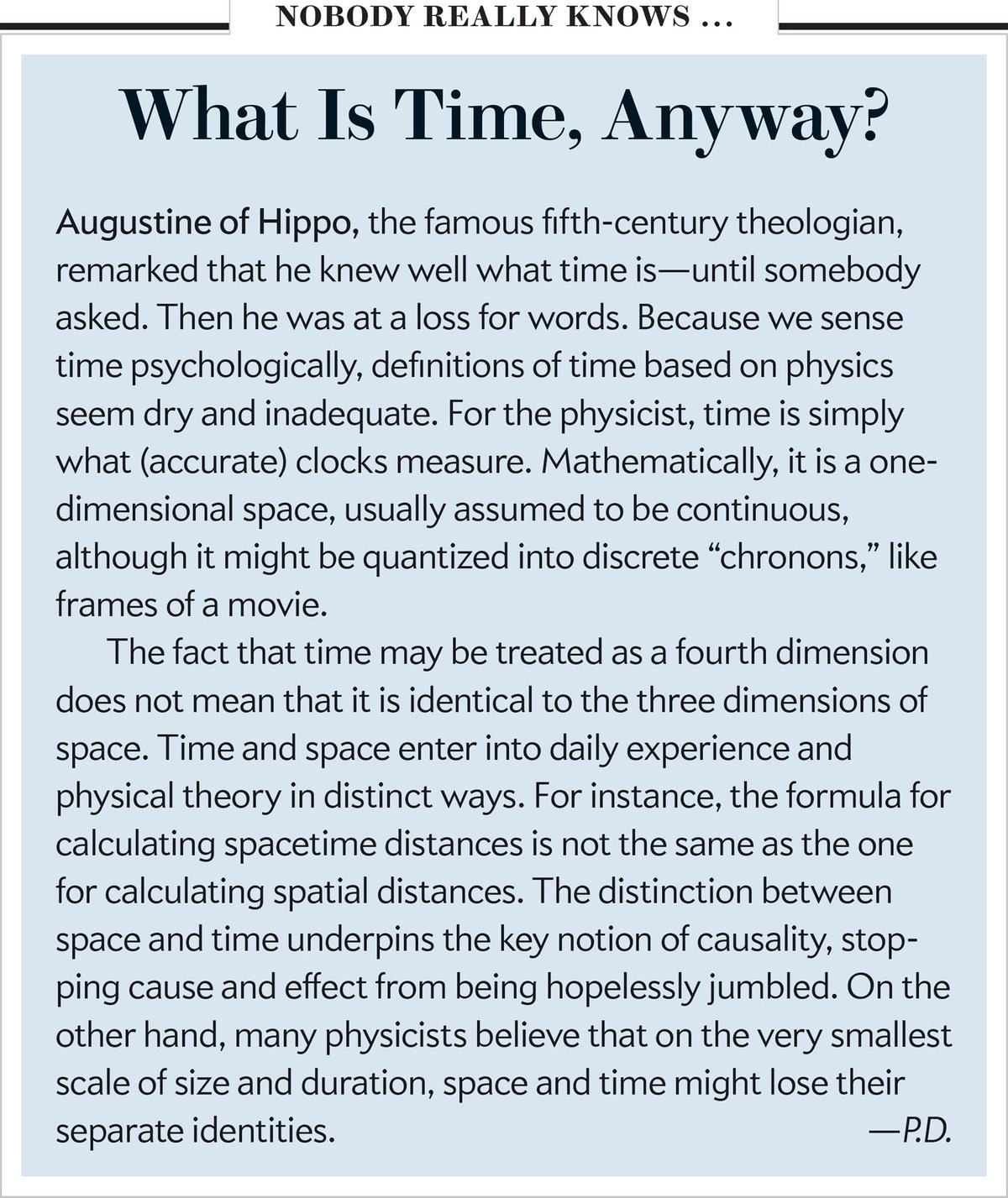 Time's Passage is Probably an Illusion | Scientific American