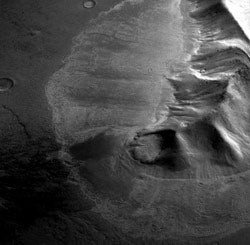 Aerial View of Martian Glacier