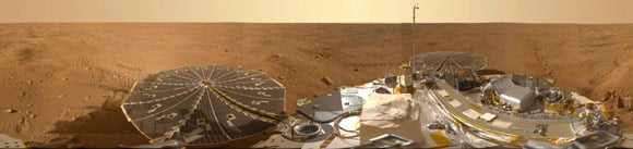 Phoenix lander on Martian soil