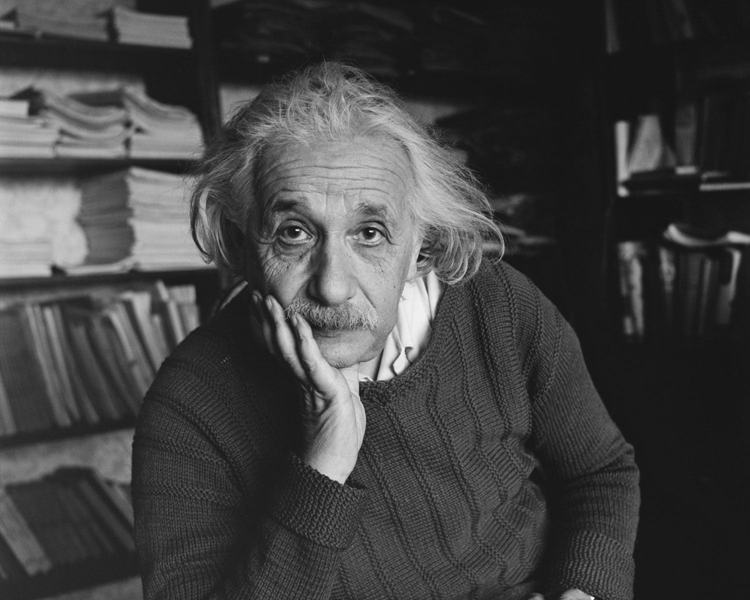 Portrait of German born US physicist and mathematician Albert Einstein