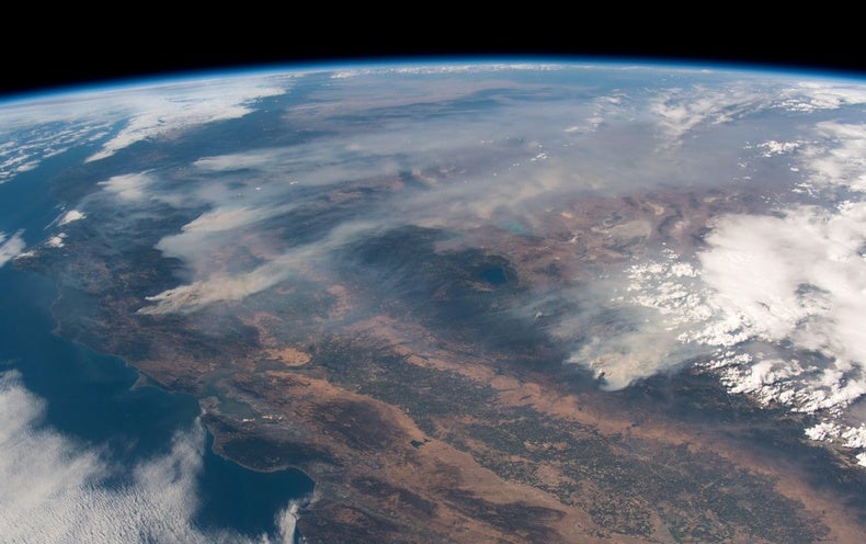 Space Station Crew Photographs Raging California Wildfires