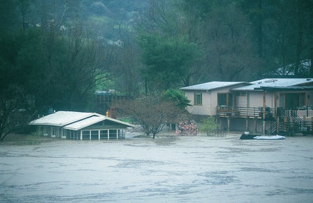 flooded homes